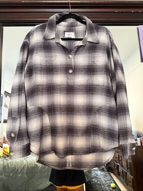 90s Style Ameirxan Eagle Outfitters Black and White Flannel  Shirt